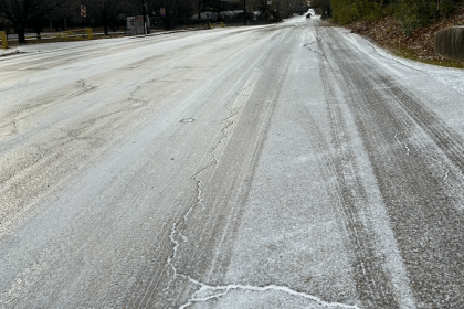 Ice on road