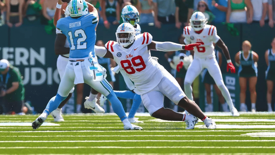 Ole Miss defensive tackle JJ Pegues has been nominated for the 2024 Allstate AFCA Good Works Team. (Photo courtesy of UM Athletics)